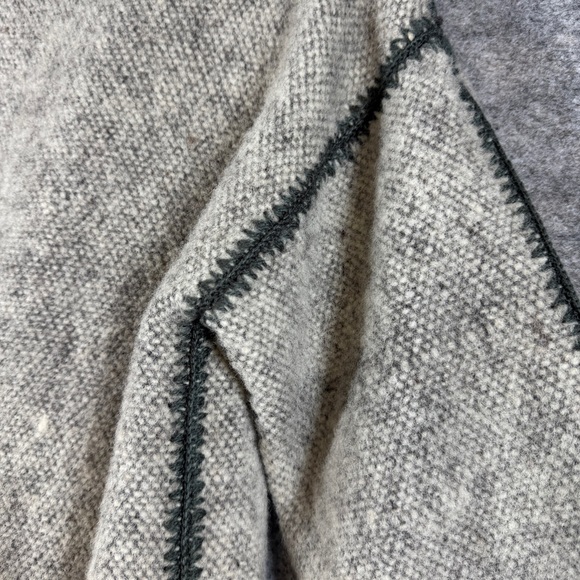 Kety Psara Gray Wool Knit Coat Reversible Handmade Greece Artisan Jacket Boho S - Picture 12 of 15